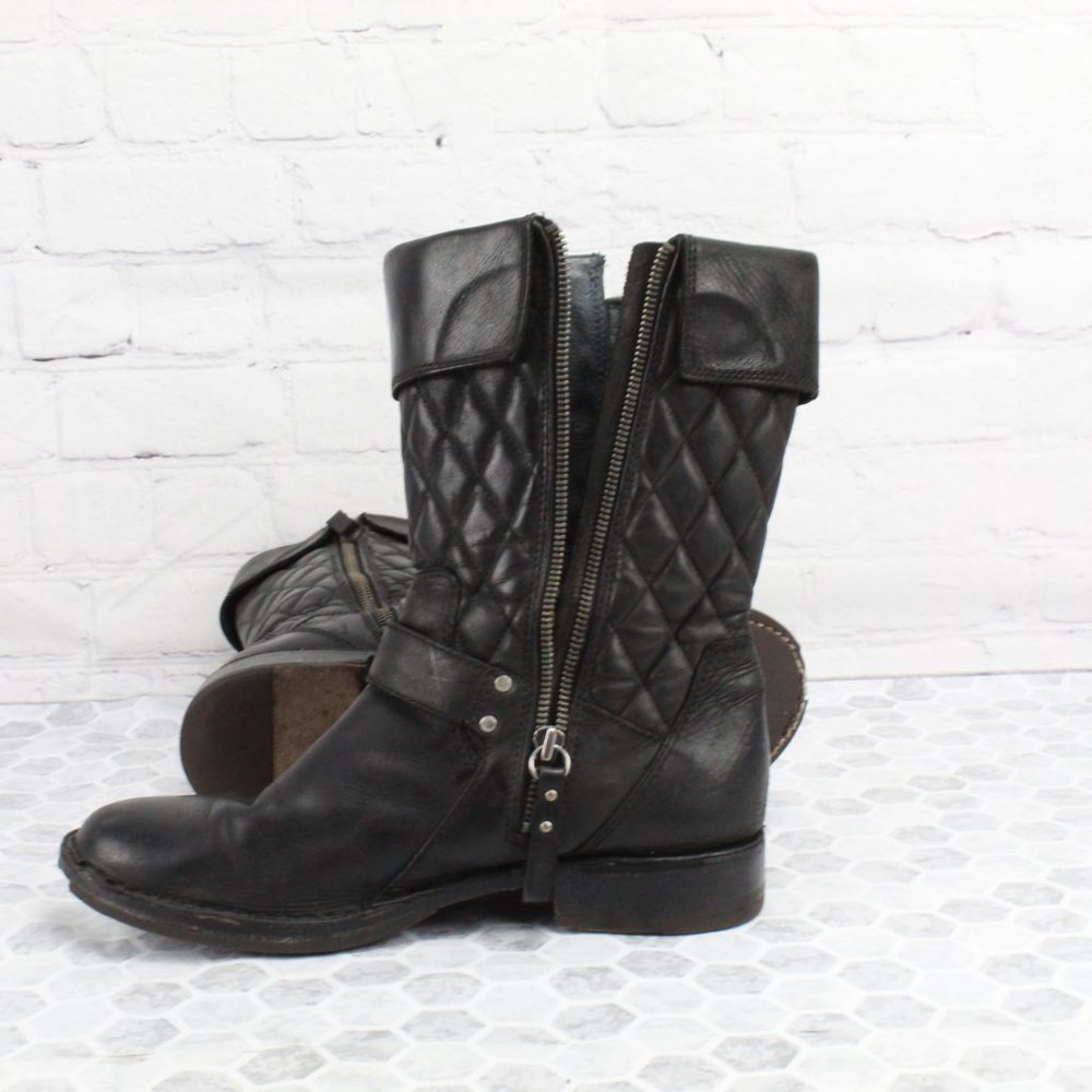 Ugg Australia Conor Black Oiled Leather Boots Sz 8 - Picture 5 of 8